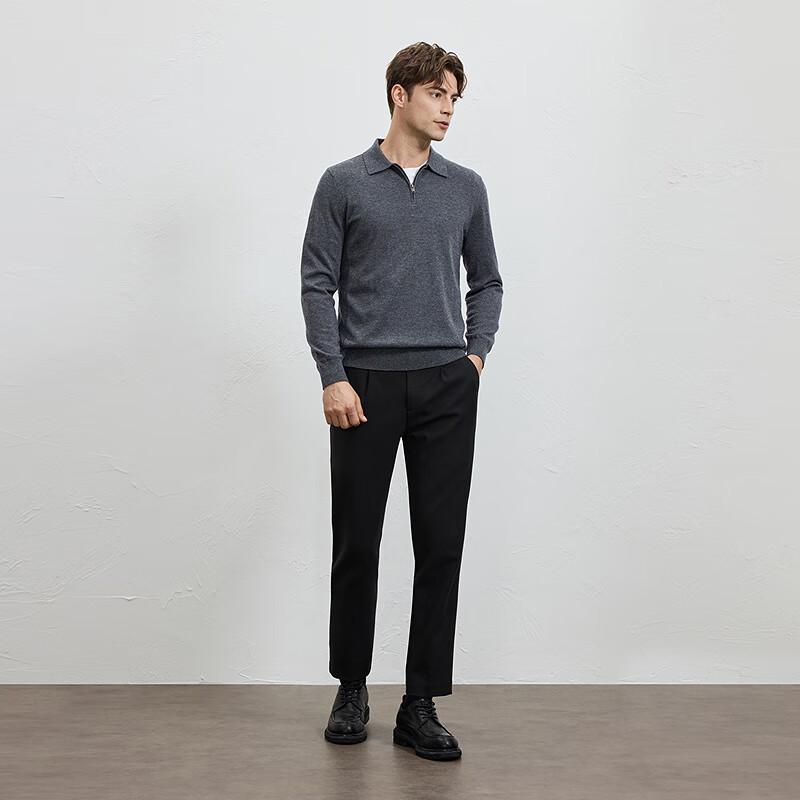 EMZ Herren Business Woll-Polopullover