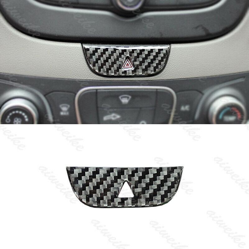 Carbon Fiber Warning Light Switch Cover Trim Fit For Chevrolet Malibu 2016-2024