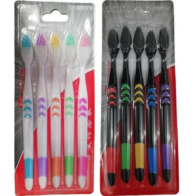 5-Piece Adult Bamboo Toothbrush Set with Soft Charcoal Bristles - Special Offer, Popular Style