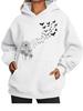 Fashion Fleece-Lined Hoodie Women's Fall/Winter Warm Printed Oversized Fleece-Lined Hoodie