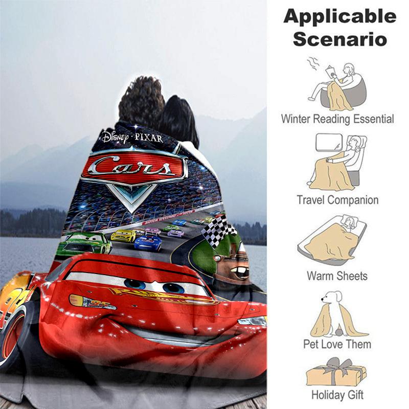 1pc Cars Land Adventure Flannel Blanket Soft Warm Throw Blanket for Bedroom Living Room Bed Travel Camping Picnic Gift. M730018