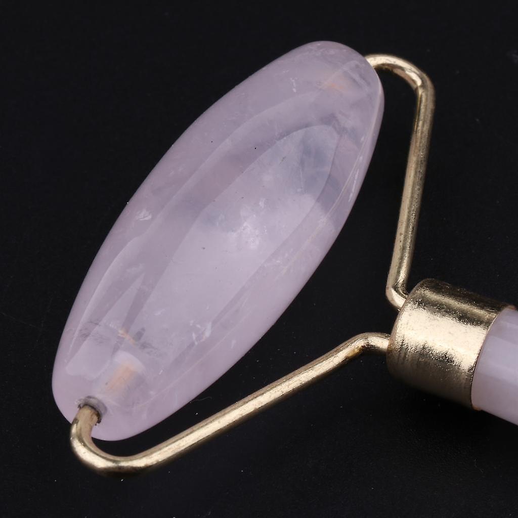 Natural Jade Facial Roller Wheel Massager Relax Beauty Massage Tool Pink
