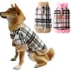 Winter Haustierjacke Kleidung Gitter Warme kleine Hunde Kleidung mit Pelzkragen Baumwolle Haustier Outfits Französische Bulldogge Mantel Weste Chihuahua