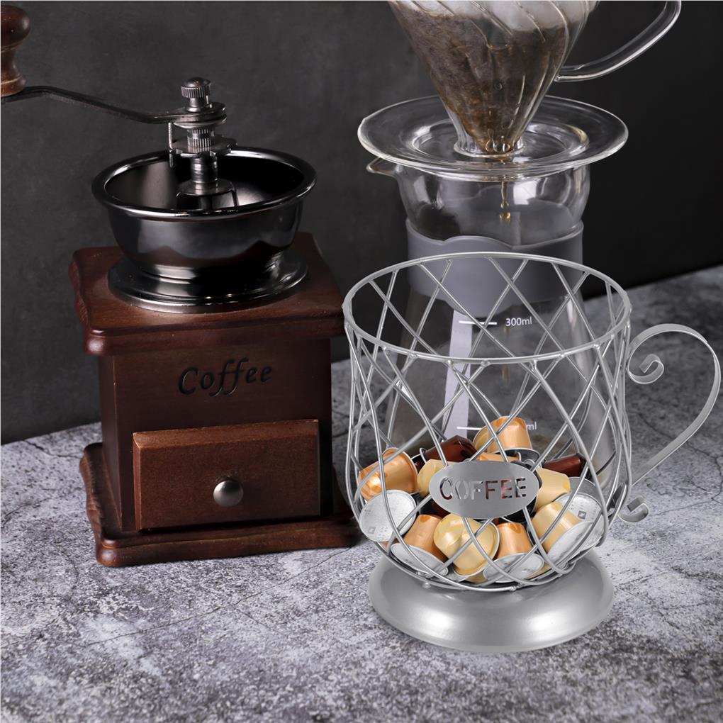 Coffee Pod Vegetable Mesh Holder Universal Cup Shaped Storage Basket Sturdy Large Capacity Steel Container Home Cafe