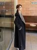Hooded Double-Sided Long Wool Coat Bathrobe with Tie Waist - Autumn/Winter Korean Fashion Women's Outerwear