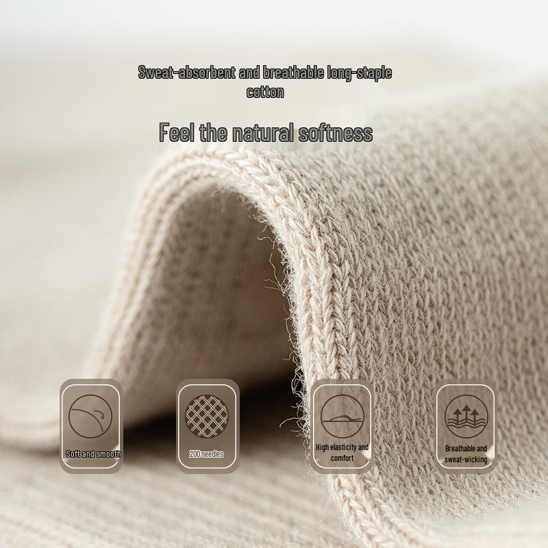 Women's Mid-Calf Non-Slip Pure Cotton Yoga & Pilates Socks