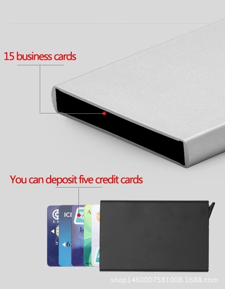 GOtarget  Credit Card Holder Solid Color Metal Bank Credit Card Package Business Case Card Box Porte Carte Bancaire