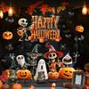 Halloween, Cartoon, Terrifying Skull Pumpkin, Festival Elements, Glass Stickers, Shopping Mall Decoration, Static Stickers, Party Decoration Stickers
