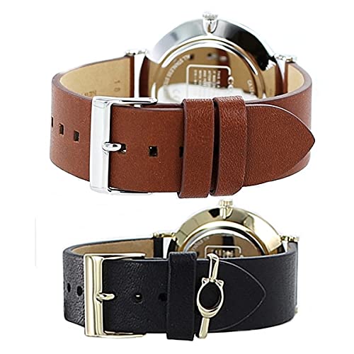 COACH Úložná krabička Pár hodinek Hodinky Sada 2 dospělých Elegantní Charles Perry Modrý Černý kožený řemínek 1460215114503333 Hodinky [Coach] [Položka]