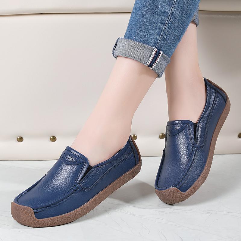 Women Yellow Loafers Casual Moccasins White Nurse Footwear Slip on Peas Soft Flats Black Driving Walking Shoes Plus Size