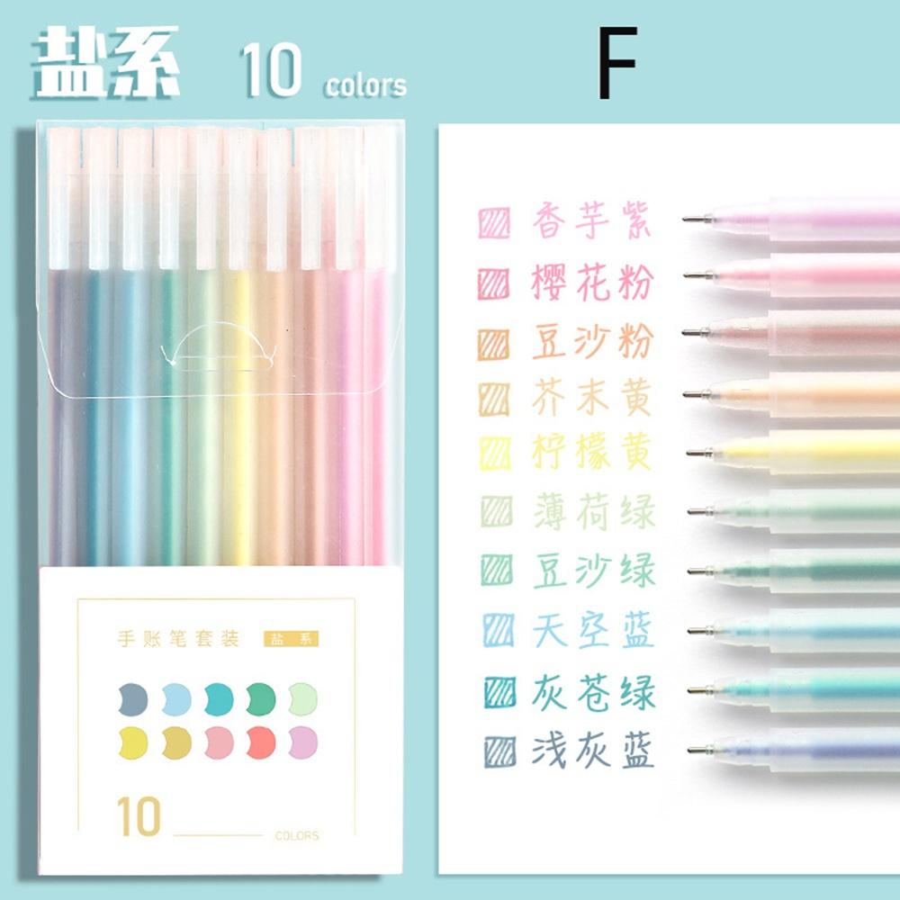 10 Colors 0.5mm Morandi Color Gel Pen Set Journal Paint Pen for Student School Supplies Office Stationery