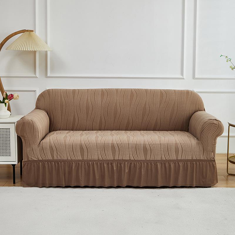 Towel Jacquard Sofa Cover Skirt Elastic Sofa Cover Living Room Combination Non-Slip Elastic Sofa Cover