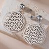 LIKGREAT Flower of Life Stud Earrings for Women Stainless Steel Round Earring Mandala Sacred Geometry Seed of Life Jewelry Gift