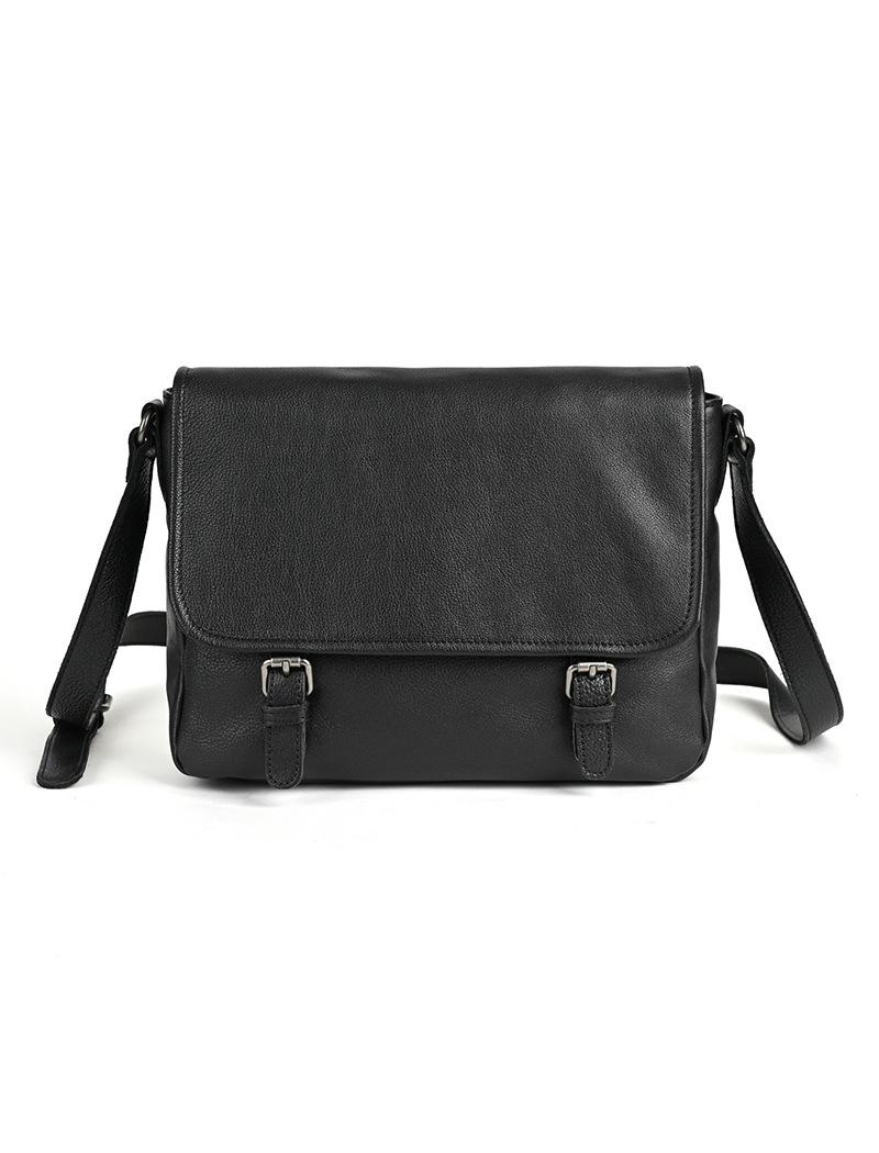 

Мужская сумка-мессенджер через плечо из натуральной корейской кожи - Стильная и универсальная Small Black (25*7*18cm)