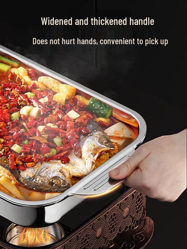 ZISIZ Stainless Steel Rectangular Roasting & Serving Tray
