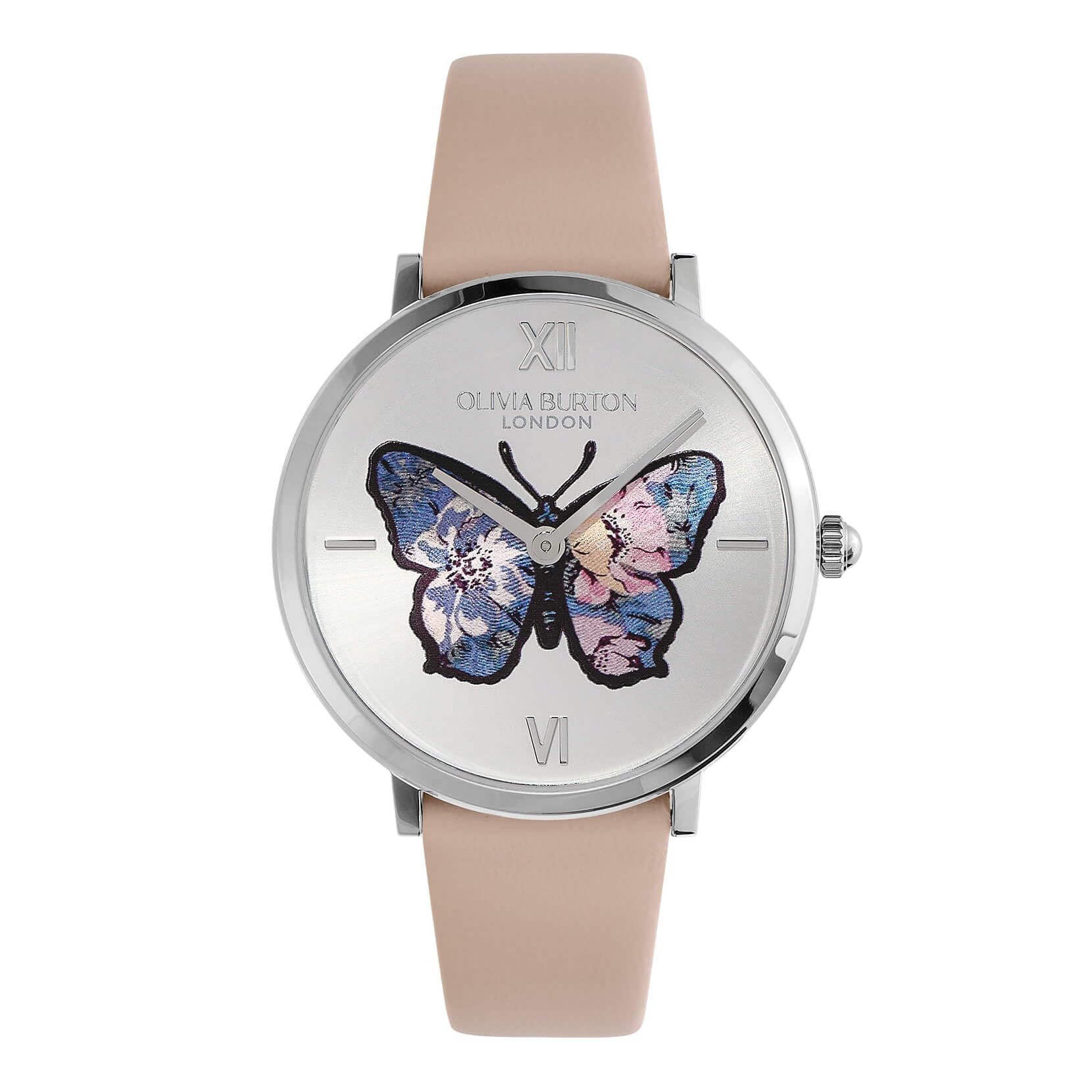 

Авторизованный дилер [OLIVIA BURTON] Женские часы Olivia Burton ob24000145 Signature 35 мм Butterfly Ультратонкие часы с серебристым и телесным кожаным ремешком
