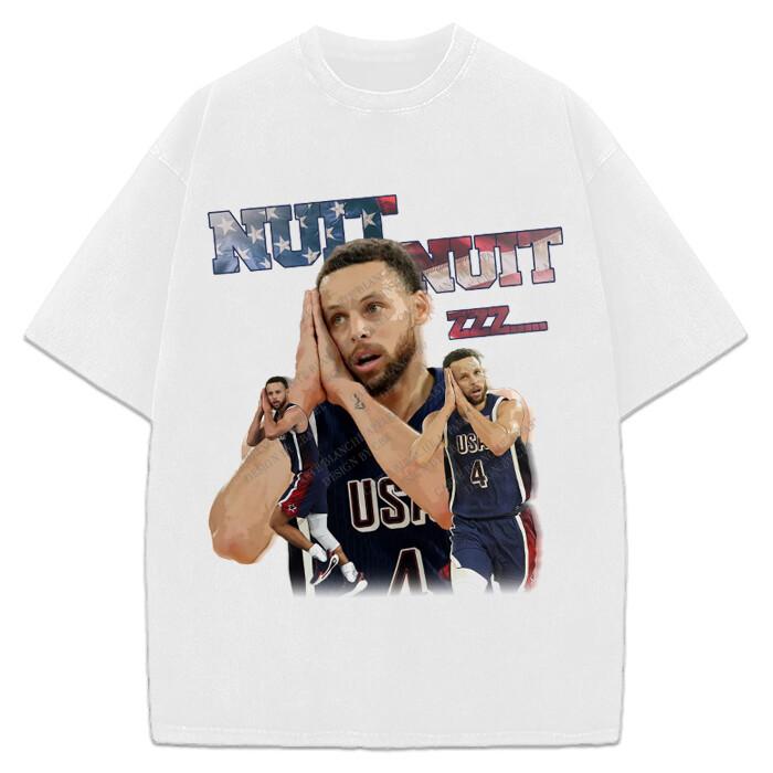Stephen Curry Celly Nuit Nuit Night Night USA World Champion Custom Graphic Tee XL