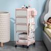 Yousheng Rolling Utility Cart Nursery Storage Cart with Drawers And Shelf Rolling Organizer Storage Trolley with Hooks And Detachable Baskets for Baby