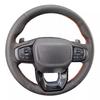For Ford Ranger Everest -2024 Hand-stitch Black  Leather Non-slip Car Steering Wheel Cover Auto Parts