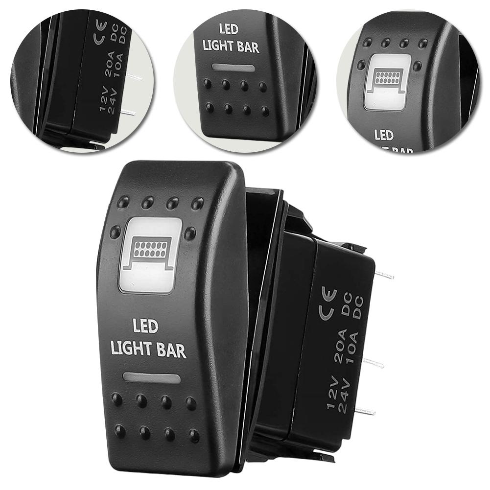 LED Backlight Bar Button On Off 5 PIN Car Dual Switches LED Light Bar Waterproof Dual LED ON/Off Switch for ATV UTV Car Truck RV