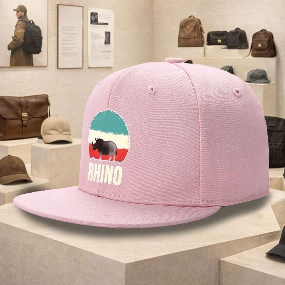 Rhino Sunset Graphic Baseball Cap Polyester Solid Color Street Style Snapback for Unisex Adults