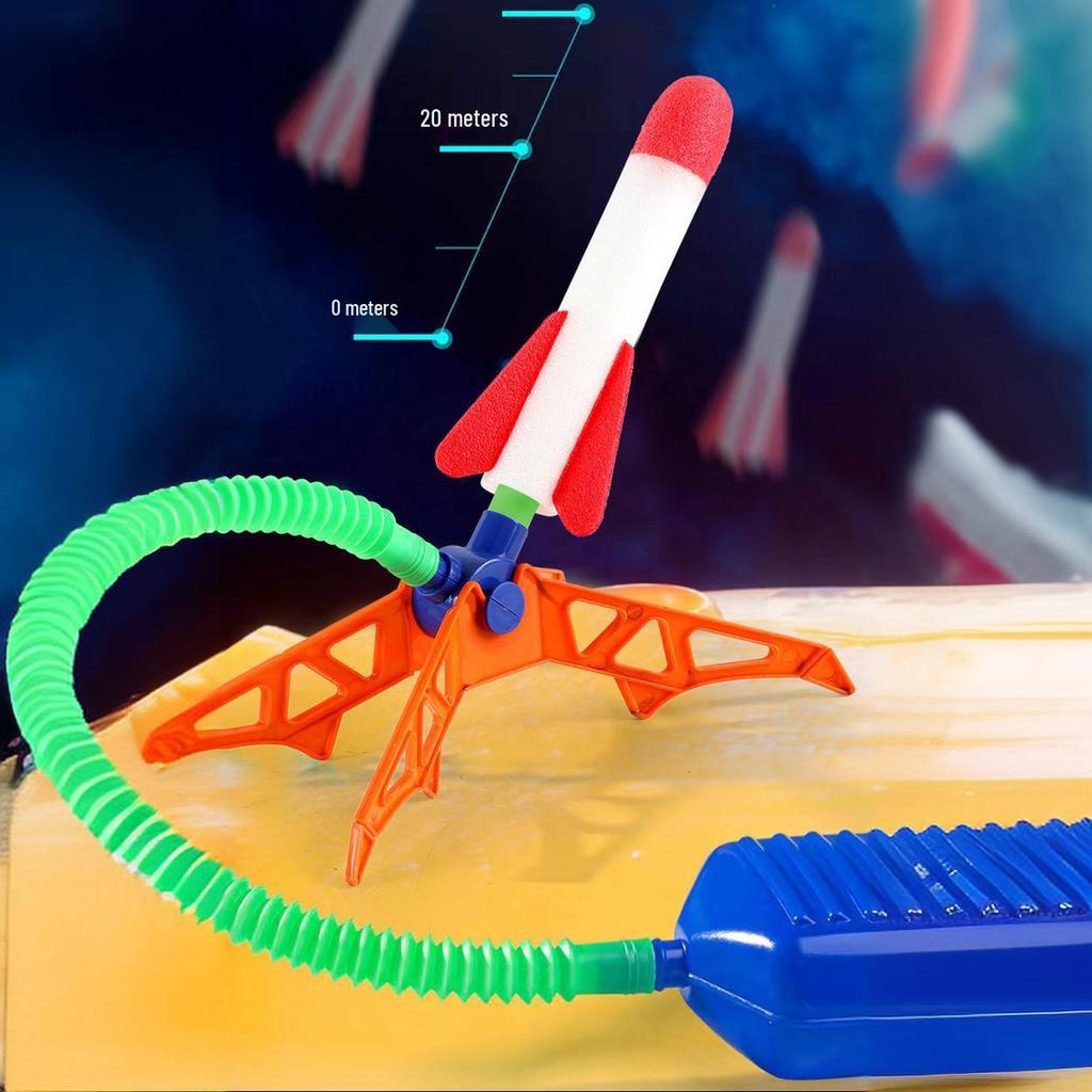 Kids' Pedal-Powered Sky Rocket Launcher Educational Toy