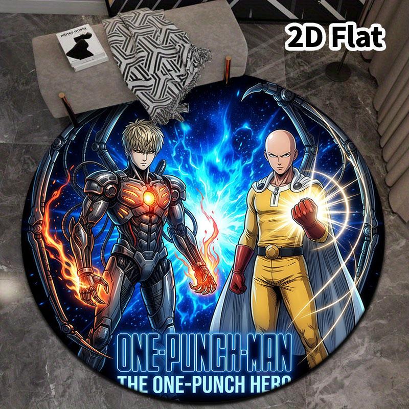 Onepunch Man Round Area Rug Carpet Rug For Living Room Bedroom Sofa Playroom Decor Nonslip Floor Mat