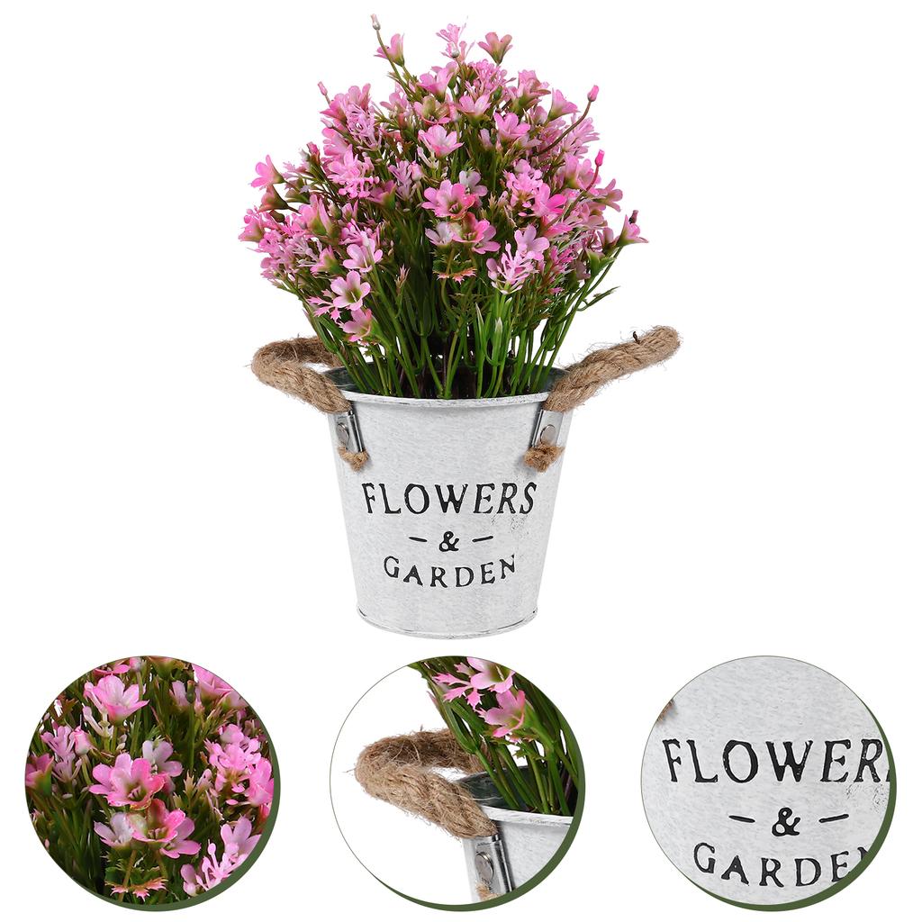 Indoor Plant Artificial Flower Pot Decoration Vase Lifelike Bonsai Plastic Simulated Pots