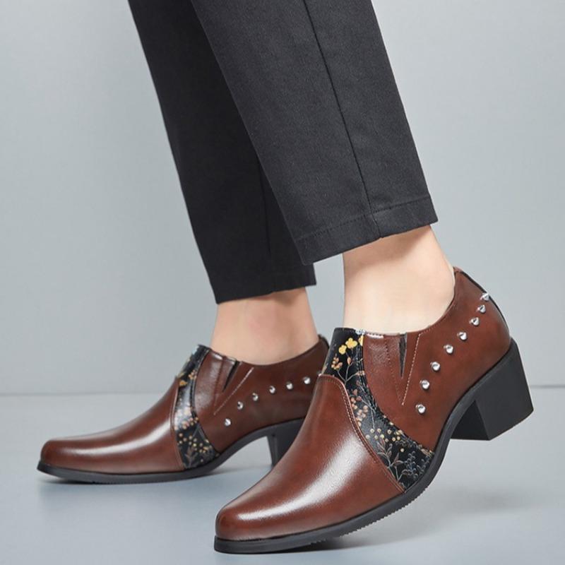 Designer Men Shoes Fashion Pointed Leather Shoe Business Dress Shoe Height Increasing Leather Shoes Luxury Wedding Shoes for Men
