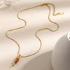 Elegant Red Enamel Fish Charm Necklace Stainless Steel 18k Gold Plated Jewelry for Women Summer Holiday Gift