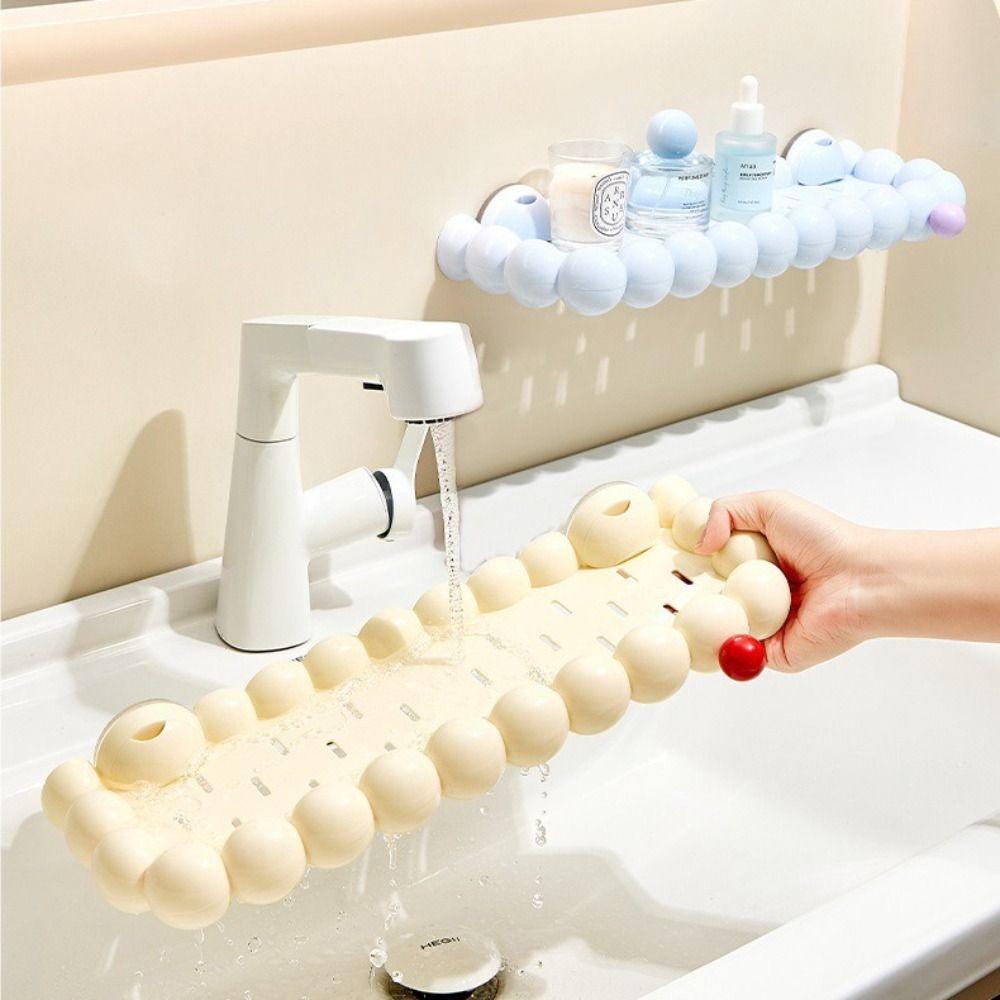 Suction Cup Wall Mounted Shelf ABS Shower Storage Rack Bathroom Organizer  Shower Room