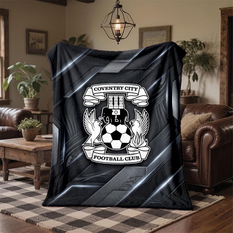 Coperta in Flanella con Stampa Coventry City Calcio Morbida Calda Coperta da Divano Letto per Casa Ufficio Camera da Letto