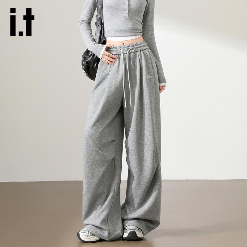 Izzue Women s Academy Style Loose Wide-Leg Casual Pants L