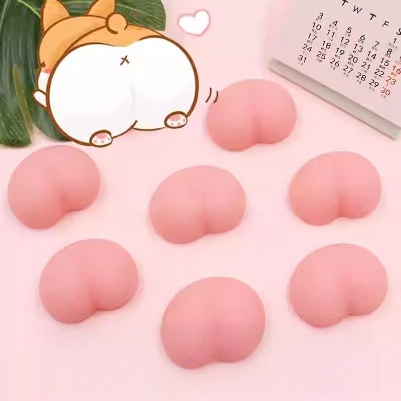 5/10/20Pcs Small Plush Press Ass Pinching, Mobile Phone Counter-Collision Stickers, Novelty Stress Relief Gifts For Adults And Kids
