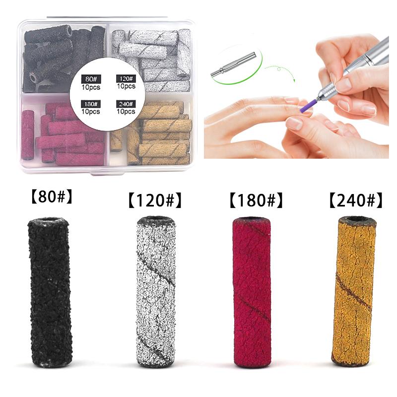 20Mm Long Sanding Bands,Nail Art Grinding Sanding Bands With Bit Nail Art Removal Sand Bands Nail Grinding Tool #120/#180/#240