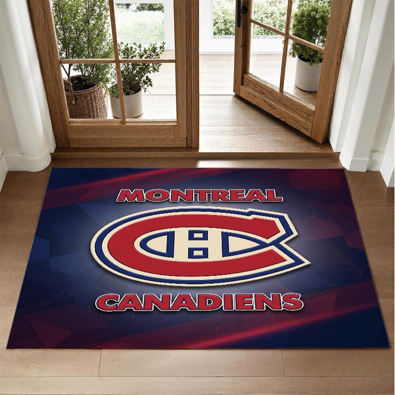 Montreal Canadiens Design Crystal Velvet Rug Soft Decorative Mat for Bedroom Entrance