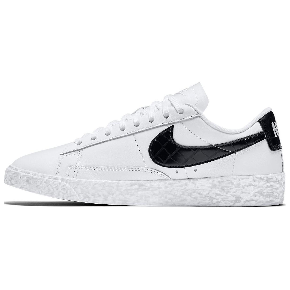 

Nike Женские кроссовки Blazer Low Белые Черные Под крокодила Обувь для скейтборда BQ0033-100 35.5