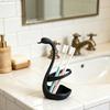 Swan Toothbrush Holder Creative Swan Shape Bathroom Storage Rack Multifunctional Drain Organizer For Bathroom Countertop