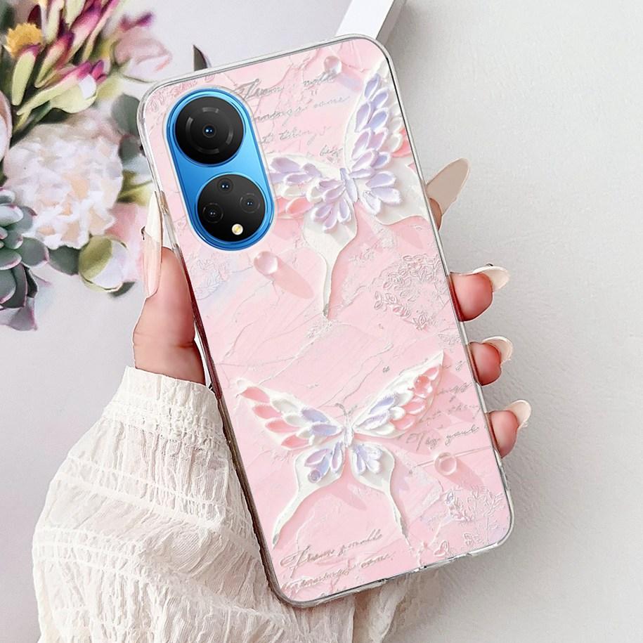 For Honor X7 2022 Case CMA-LX2 CMA-LX1 CMA-LX3 Shockproof Cover Fashion Butterfly Soft Phone Case For HonorX7 X 7 HonorX7 Bumper