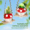 Resin Hanging Planter Pot Cartoon Swing Mushroom Flower Container Succulent Plant Holder for Outdoor Garden Indoor Home Decor