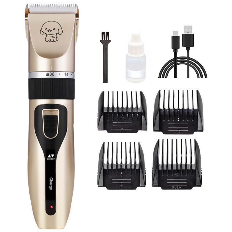 Professional Rechargeable Pet Shaver Kit Ceramic Blade Low Noise Dog Cat Hair Trimmer With 4 Limit Combs