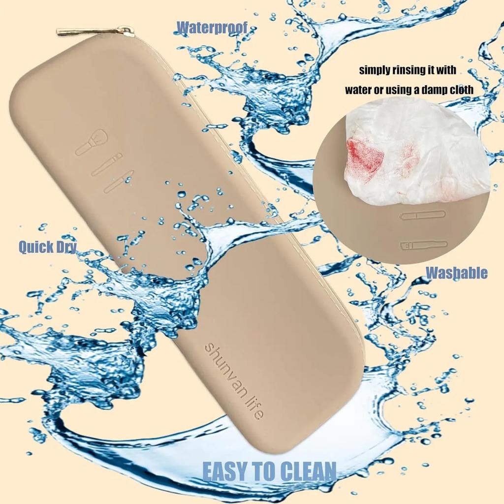Silicone Makeup Brush Holder, Large Capacity Makeup Brush Bag, Portable Travel Cosmetic Brush Bag for Travel and Daily