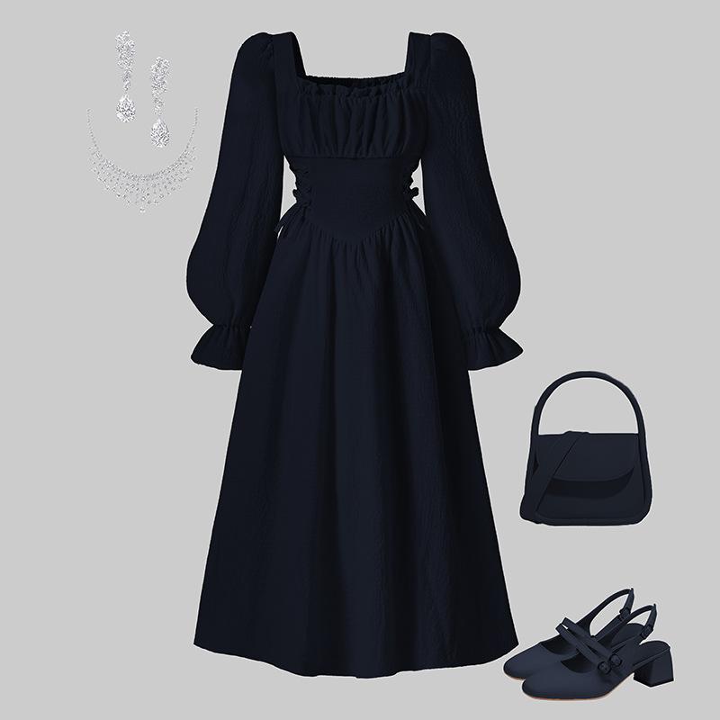 Rochie Elegantă cu Mâneci Lungi și Decolteu Pătrat pentru Copii Rochie de Prințesă pentru Fete Primăvară și Vară 170cm alb