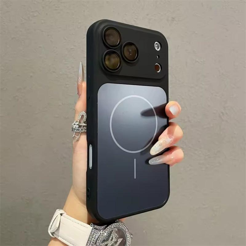 Luxury Nano Frosted Acrylic For Magsafe Case for iPhone 17 Air 16 15 14 13 12 11 Pro Max Plus Magnetic PC Glossy Hard Funda