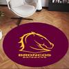 Broncos (1) Round Office Rug Decorative Floor Rug for Office Bedroom Living Room and Home Space