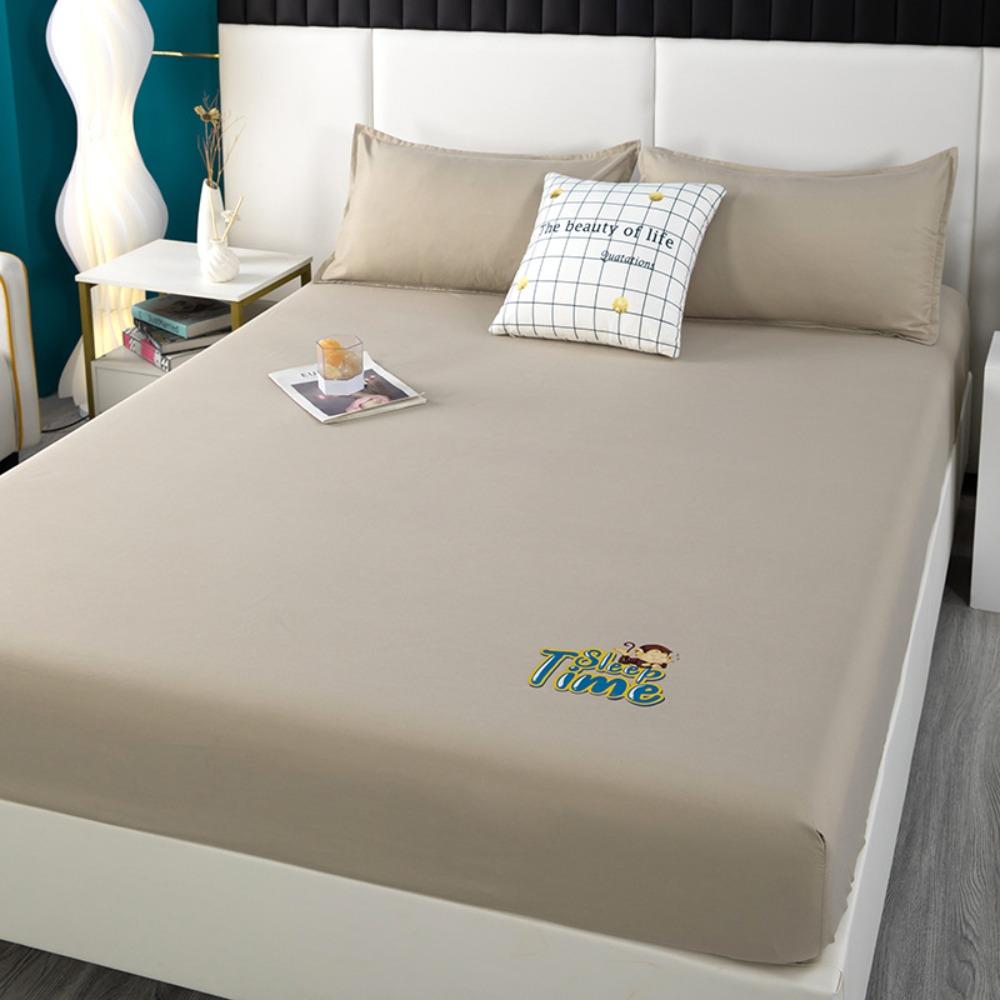 Summer Washed Cotton Fitted Sheet Set, All-around Wrap Mattress Cover, Baby Friendly Single Bed Sheet Mattress Protector