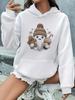 Women's Hoodie Cute Smile Snowman Print 2025 Autumn Winter Hoodie Long Sleeved Women's Sweatshirt Top Casual Clothing