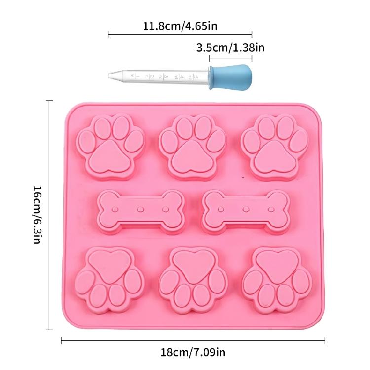 Oven Safe Dog Bone and Paws Shape Molds Heat Resistant Baking Tool Chocolate Bakewares Dessert Craft Supplies