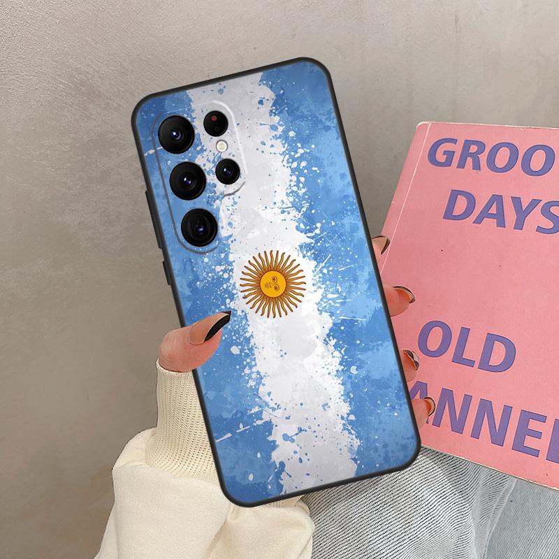 Étui Drapeau Argentine Pour Samsung Galaxy S24 Ultra S20 S21 S22 S23 S25 Ultra S9 S10 Plus S25 FE Housse Coque