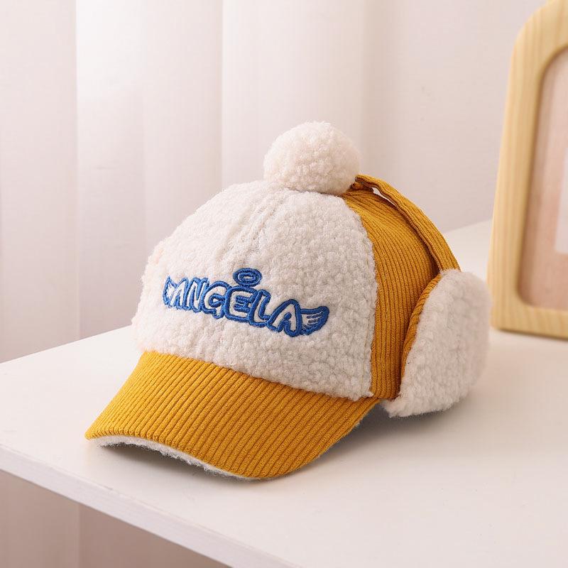 Children's Winter Duckbill Baseball Cap with Ear Protection - Korean Style, Trendy Design for Girls, Ages 2-6